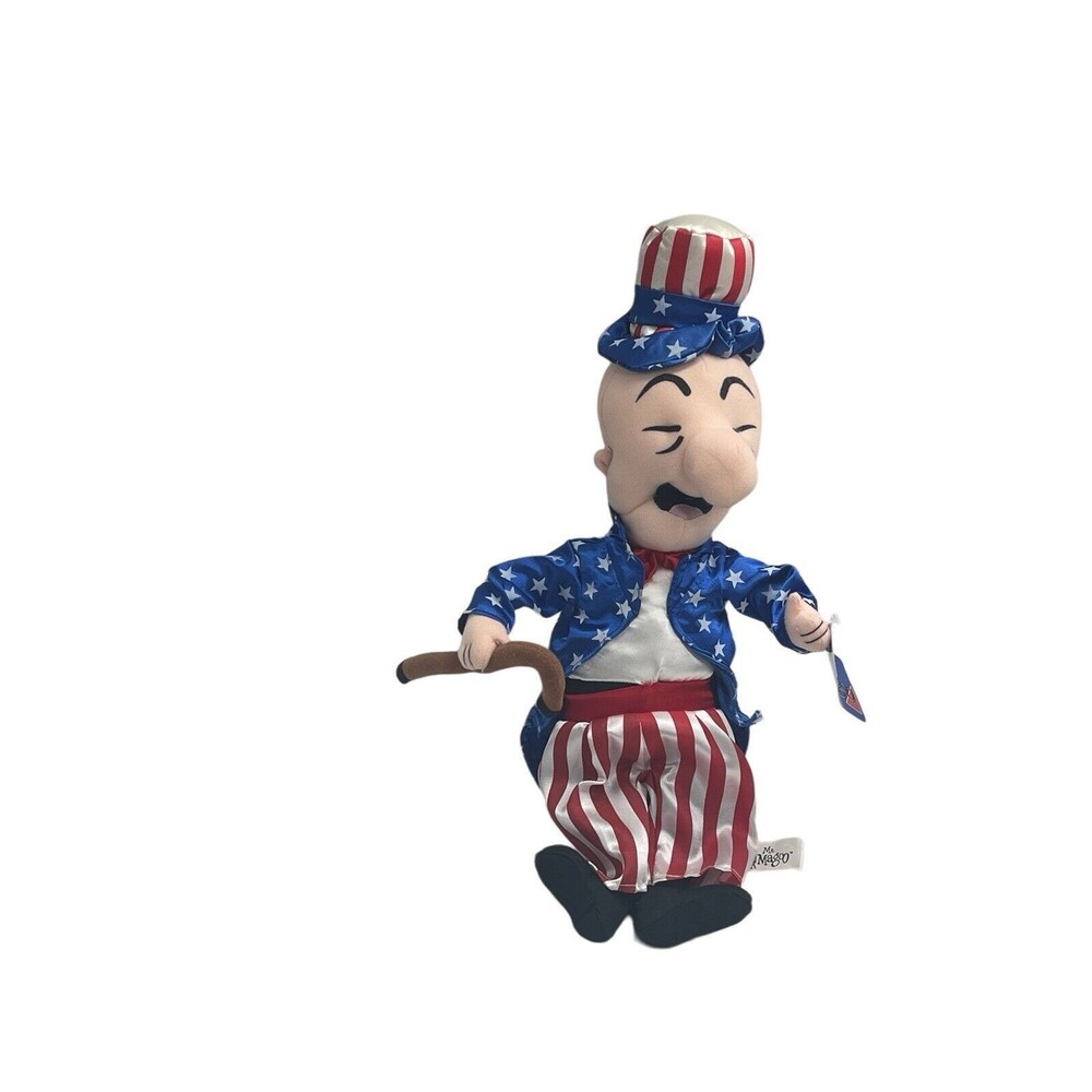 Vintage Mr Magoo 4th Of July 18" Plush with Tag USA Uncle Sam Toy 2002 Toy Works